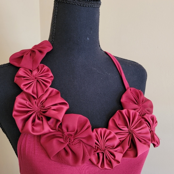 NWOT Deep Red Racerback Tank Top - Picture 2 of 11